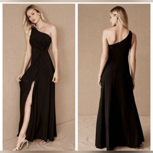 BHLDN Black One Shoulder Dress